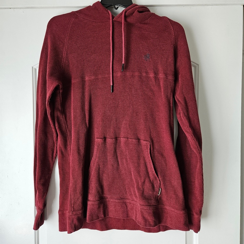 Legendary Whitetails Hoodie Mens LT Burgundy Thermal Waffle Hunting Outdoors‎